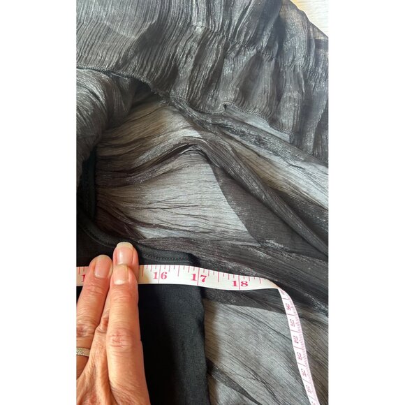 VTG Womens M Babydoll Top Black Sheer Crochet Studded Fairy Whimsy Goth Witchy - Picture 8 of 11